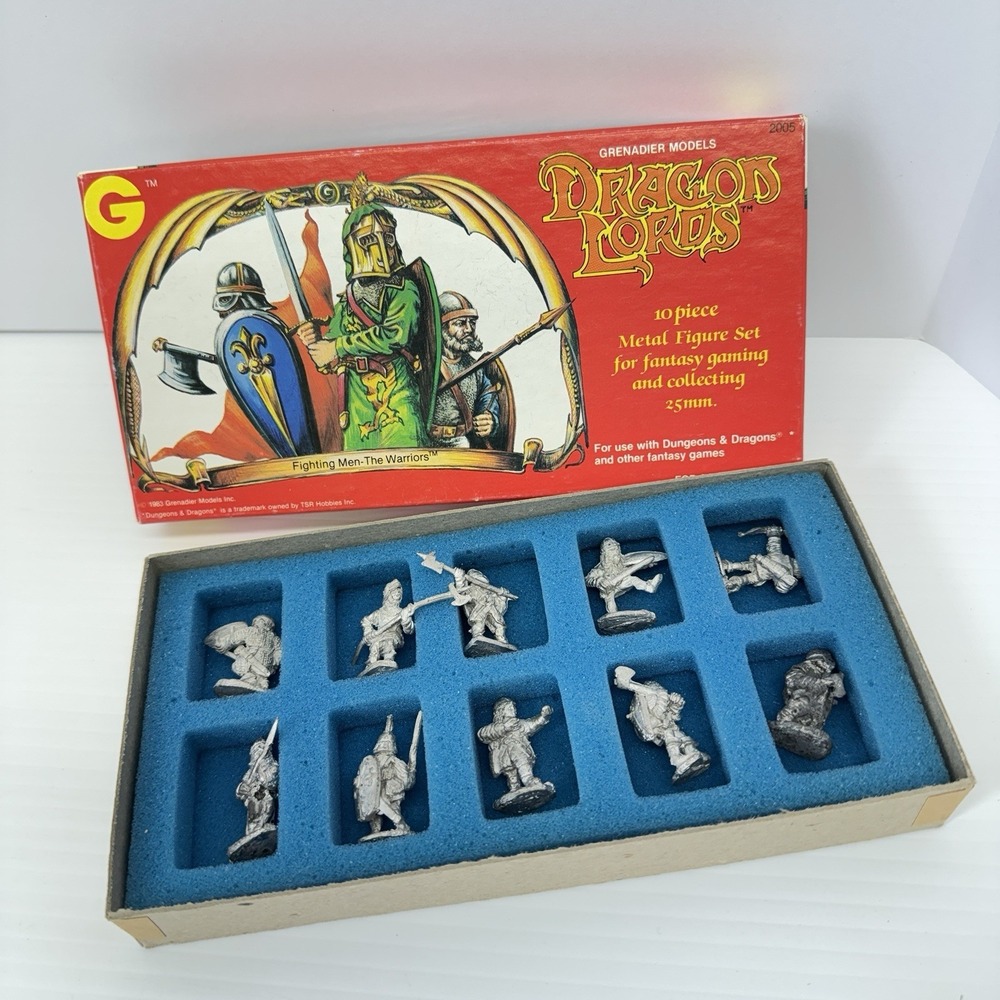 Grenadier 1983 D&D Dragon Lords Fighting Men The Warriors COMPLETE Vintage Metal